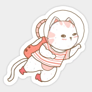 Catronuat cat astronuat fly in space Sticker